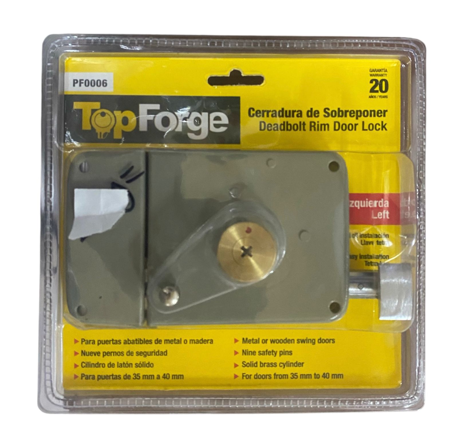 Cerradura De Sobreponer Izquierda TopForge